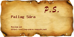 Pallag Sára névjegykártya